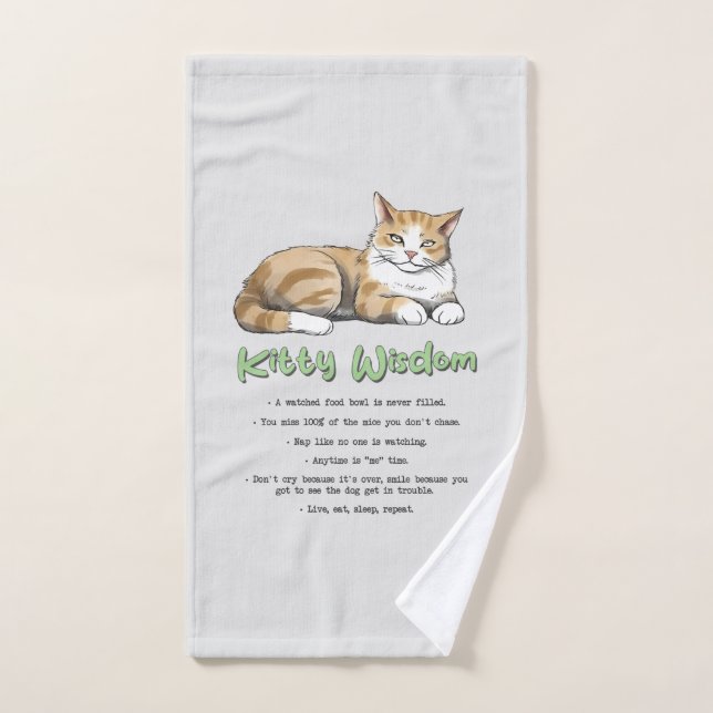 Kitty Wisdom - Règles de chats amusantes avec un c (Serviette à main)