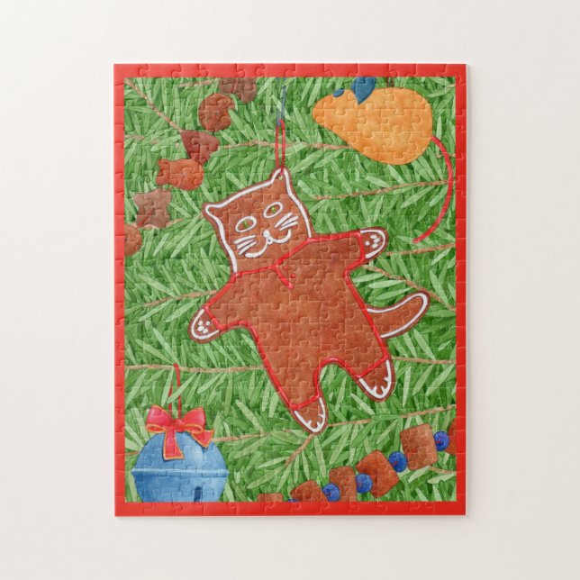 KITTY'S CHRISTMAS TREE 11"x14" Puzzle (Vertical)