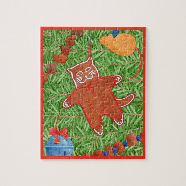 KITTY'S CHRISTMAS TREE 8"x10" Puzzle (Vertical)