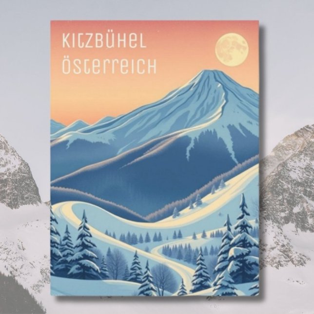 Kitzbühel Autriche vacances ski moderne Carte post (Créateur téléchargé)