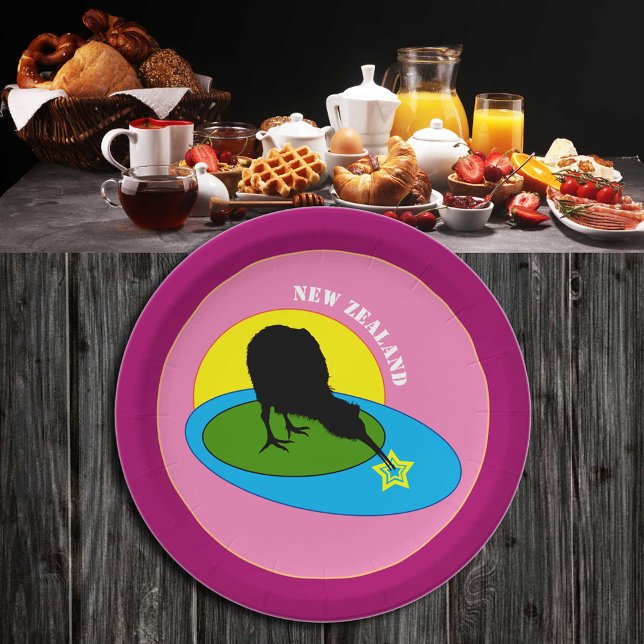 Kiwi Bird & New Zealand / assiettes de fête (Créateur téléchargé)