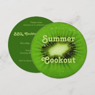 Kiwi Fruit Fresh Slice Summer Cookout Invitation