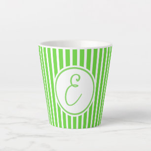 Kiwi vert avec des rayures blanches Latte Mug