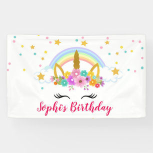 Klaxon principal d'or de licorne avec la bannière