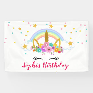 Klaxon principal d'or de licorne avec la bannière