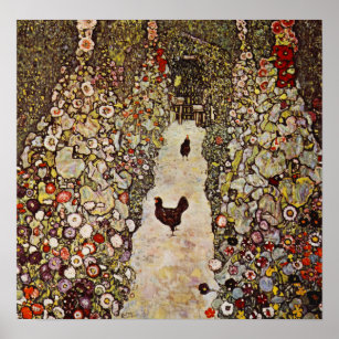 Klimt Garden Avec Poster De Coq