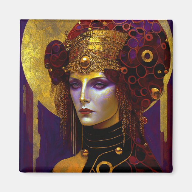 Klimt Inspiré Queen Goddess Magnet (Devant)