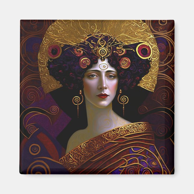 Klimt Inspiré Queen Goddess Magnet (Devant)