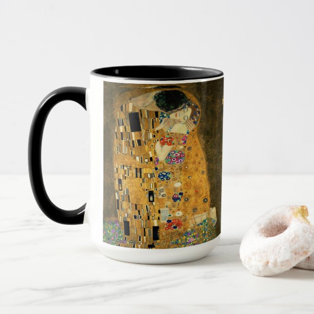 Klimt The Kiss 1908 Mug (Avec donut)