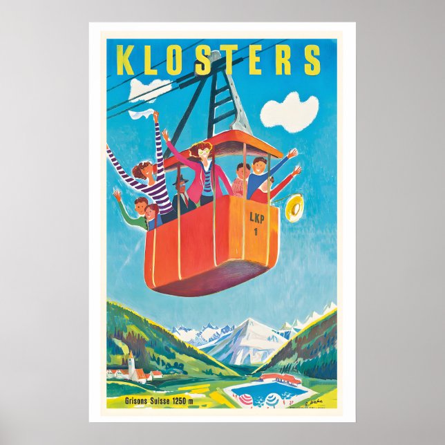 Klosters Grisons Switzerland Vintage Travel Poster (Devant)