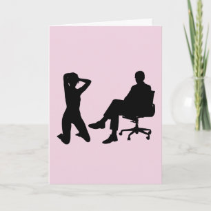 KNEELING FEMME & HOMME ASSIS DANS LE CHAISE CARTES