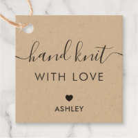 Knit à main avec amour, étiquette cadeau artisanal