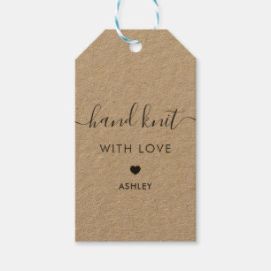 Knit à main avec amour, étiquette cadeau artisanal