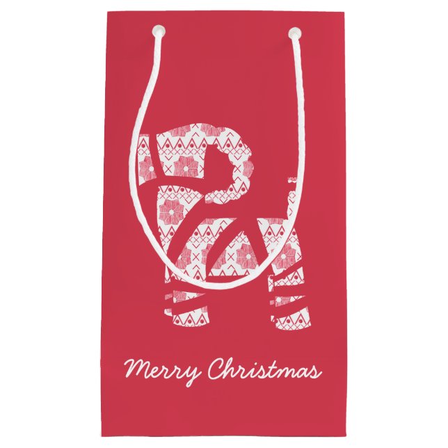 Knit de Noël Yule Bock sac cadeau (Devant)