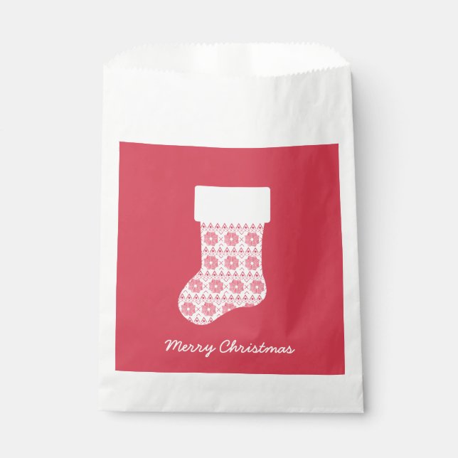 Knit d'hiver Noël Stocking Favoriser Sacs (Devant)