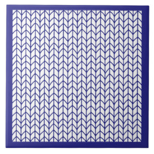 KNIT EN LIGNE BLEUE Carreaux en céramique / Bleu