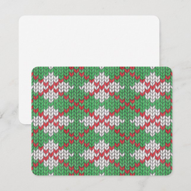 KNIT JACQUARD XMAS 4.25x5.5 Carte plate / Horizont (Devant / Derrière)