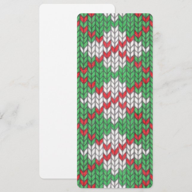 KNIT JACQUARD XMAS 4x9.25 Carte plate / Vertical (Devant / Derrière)