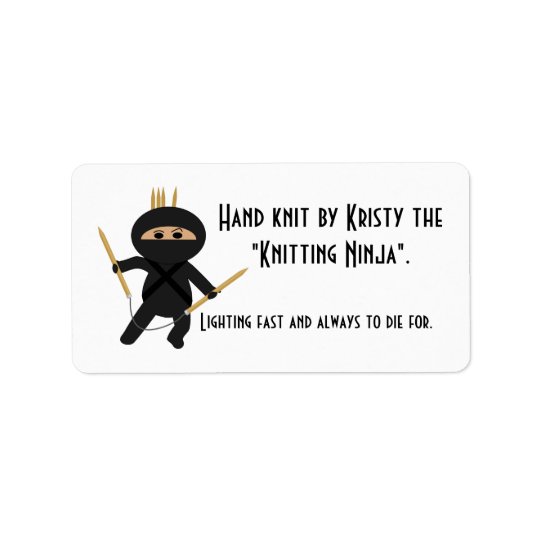 Knit Ninja avec les aiguilles circulaires Étiquette D'adresse