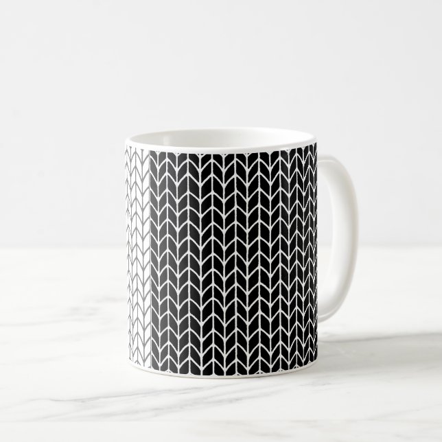 KNIT NOIR ET BLANC Mug blanc (Devant droit)