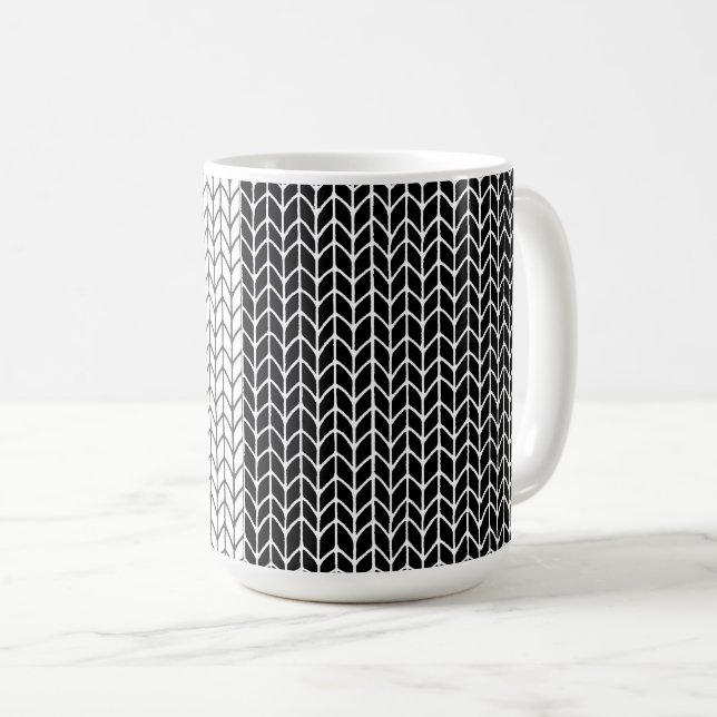 KNIT NOIR ET BLANC Tall Mug (Devant droit)