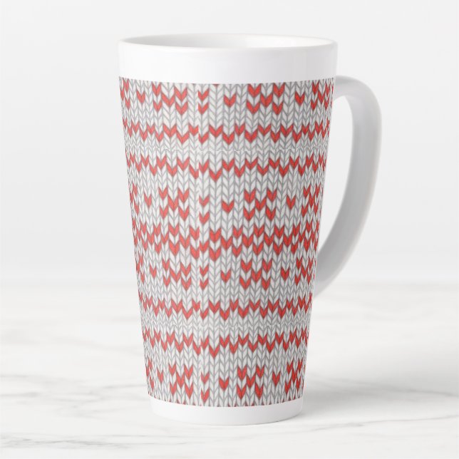 KNIT NORDIQUE ROUGE Tall Latte Mug (Angle droit)