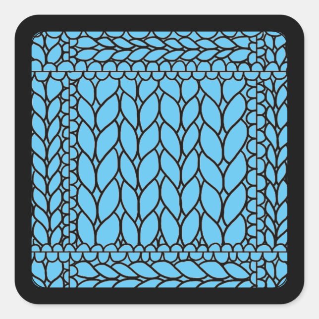 KNIT PURL BLUE Small Carré Stickers II (Devant)
