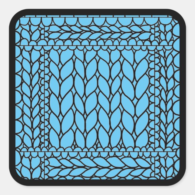 KNIT PURL BLUE Stickers grand Carré II (Devant)