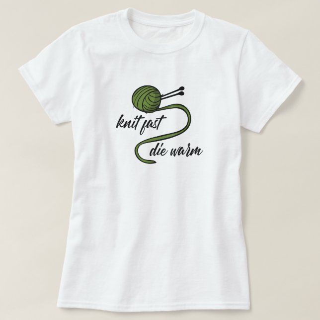 Knit Vert Olive Fast, T-shirt Chaud Die (Design devant)