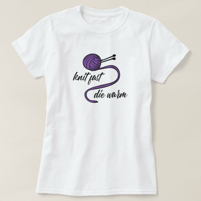 Knit Violet Rapide, T-Shirt Mourir Chaud (Design devant)