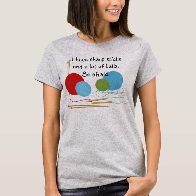 Knitting Humor T-shirt (Devant)