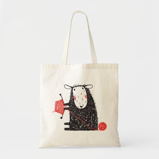 Knitting Sheep Tote Bag (Devant)