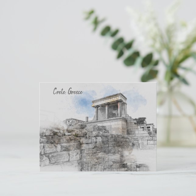 Knossos Palace Crète Grèce Carte postale - Ancien (Debout devant)