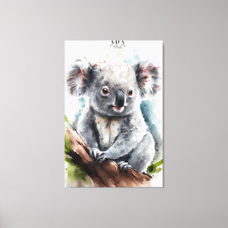 Koala -Aquarelle Peinture toile étirée Impression