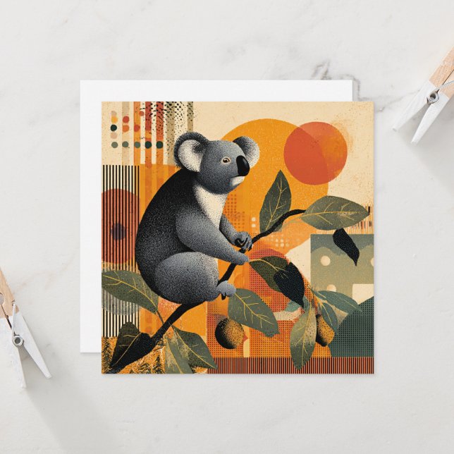 Koala assis dans un arbre (Devant/Arrière en situation)