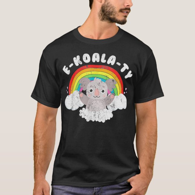 Koala Bear EKoalaTY Rainbow Pun Tshirt LGBTQ (Devant)