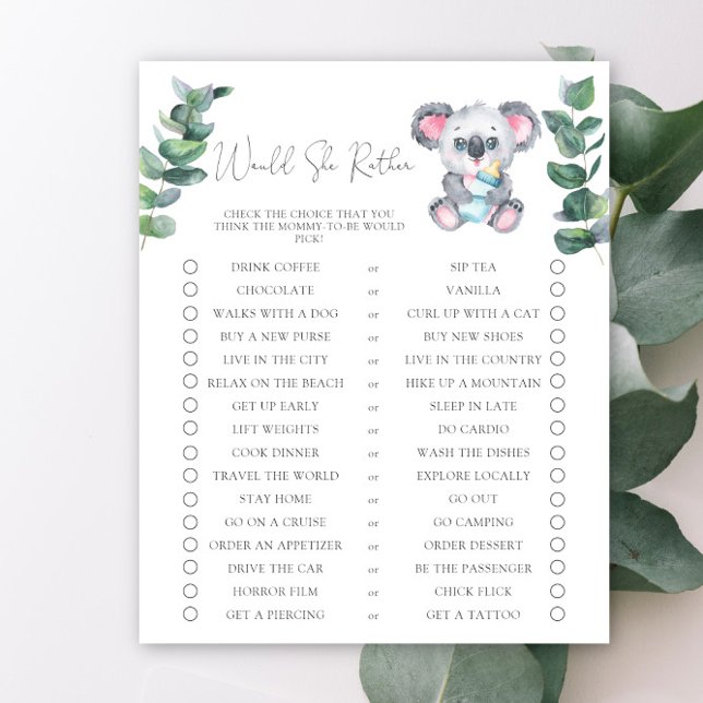 Koala Bear Préférerait Qu'Elle Soit Baby shower (Créateur téléchargé)
