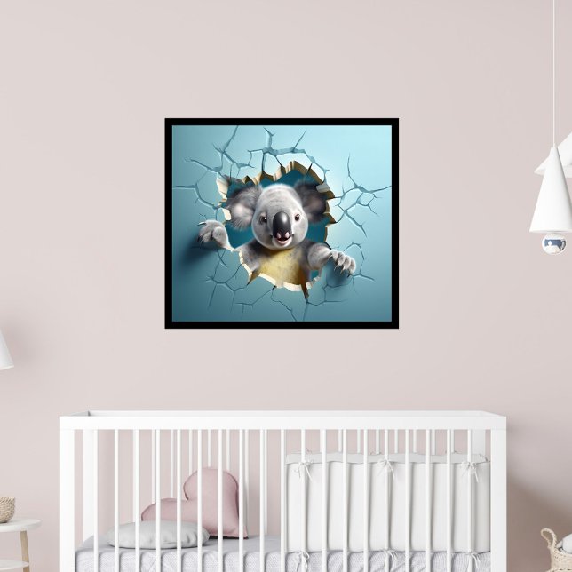 Koala Bref Out Imprimer Poster Artwork Mural (koala poster, baby nursery
)