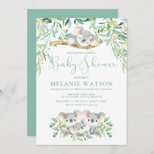 Koala Bush Baby Shower Invitations
