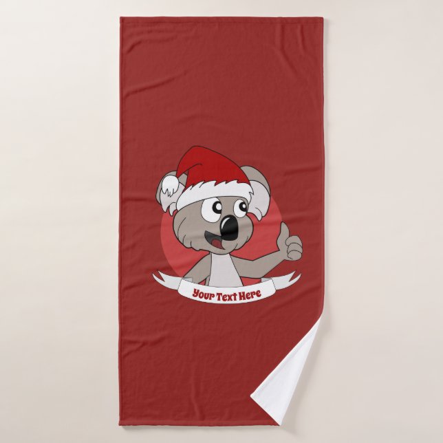 koala de dessin animé de Noël  (Serviette de bain)