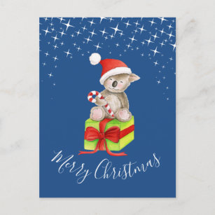 koala de Noël et carte postale de cadeaux d'art