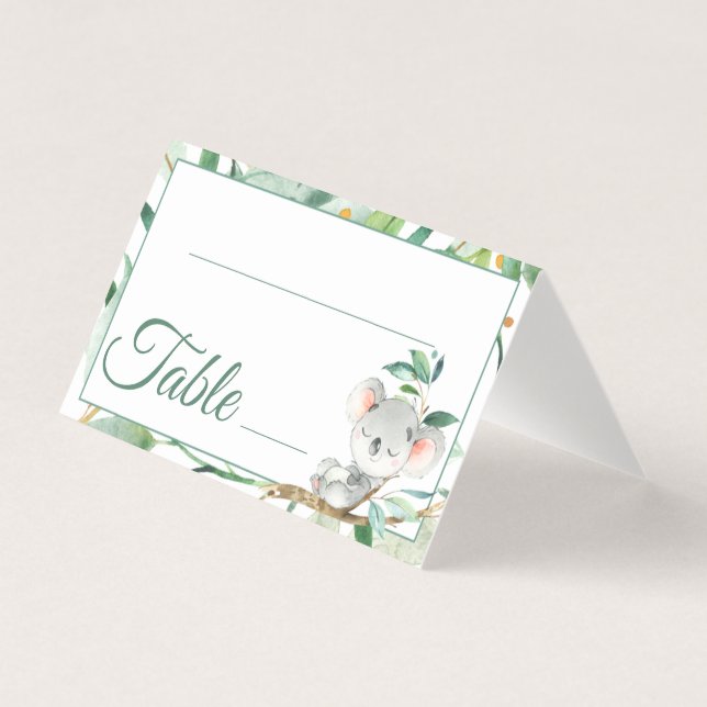Koala et Baby shower Feuille Numéro de table d'ann (Front)