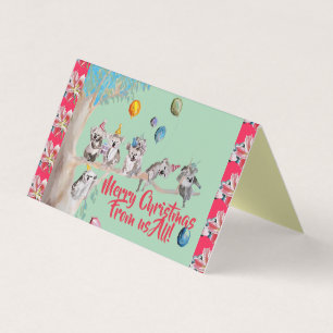 Koala Funny Joyeux Noël de nous tous Carte set