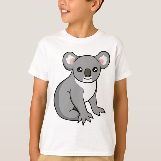 Koala gris heureux mignon dessinant le T-shirt (Devant)
