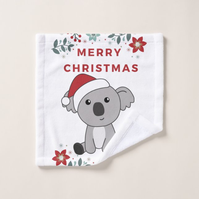Koala Noël Neige Animaux d'hiver Koalas (Gant de toilette)