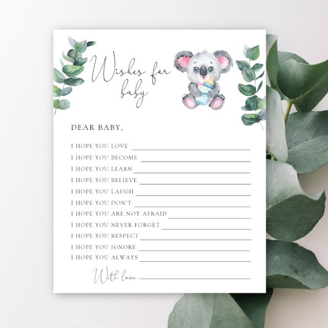 Koala ours baby shower Voeux pour bébé (Créateur téléchargé)