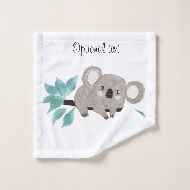 Koala sur une branche d'arbre Gant de toilette (Gant de toilette)