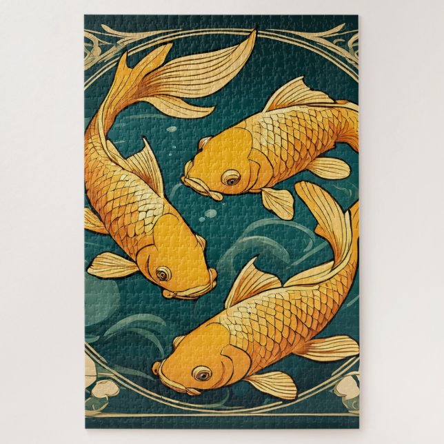 Koi Carp Imprimer 1014 pièce Jigsaw Puzzle (Vertical)