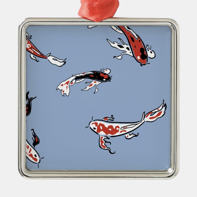 Koi Carp Poisson Motif ornement de Noël (Devant)