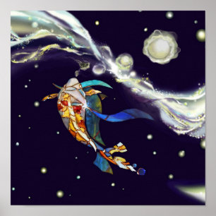 Koi dans Universe Glass Designer Poster intérieur
